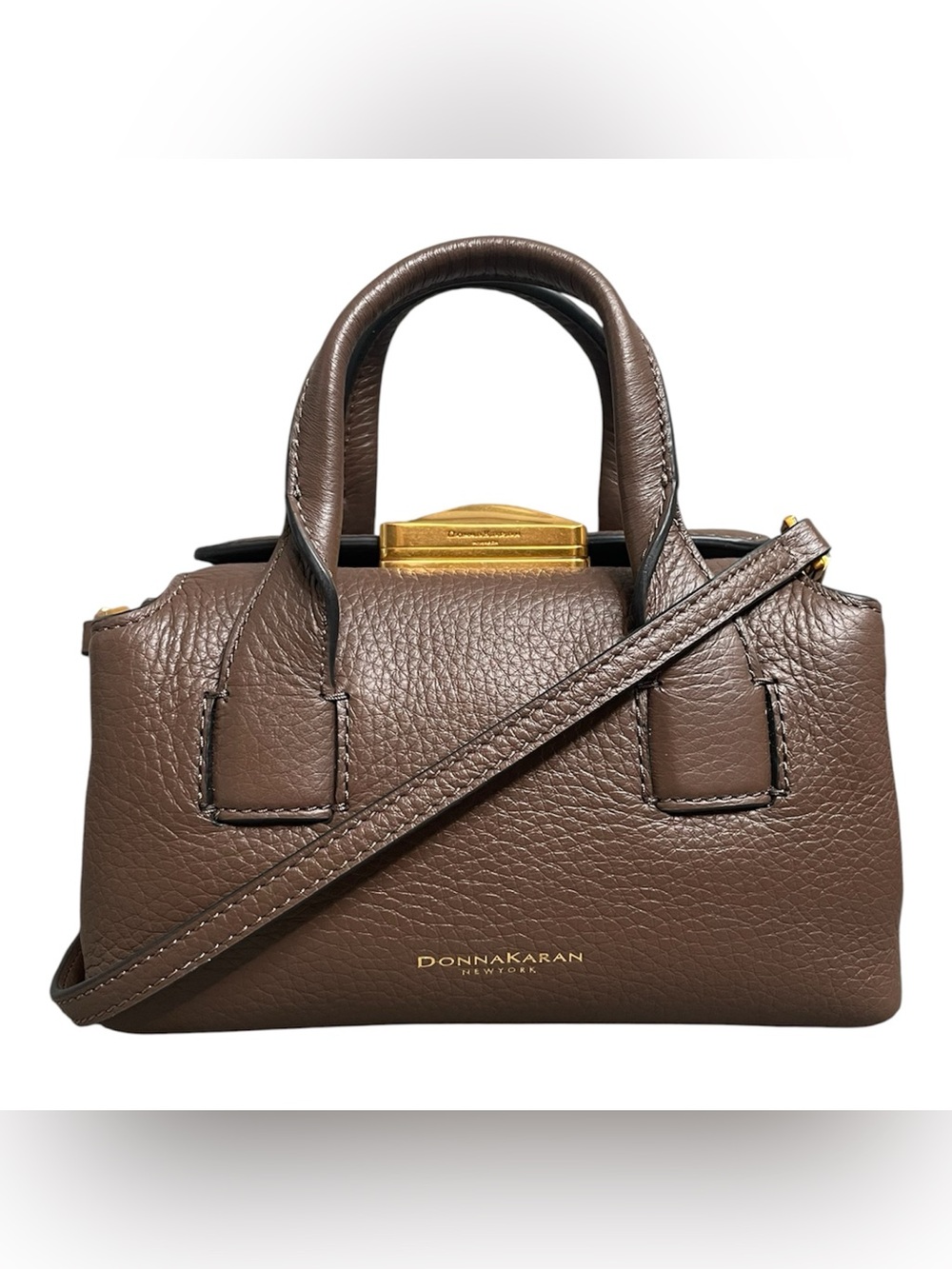 Donna Karan Amagansett Soft-Structured Umber Mini Satchel 2-Way Bag - New!